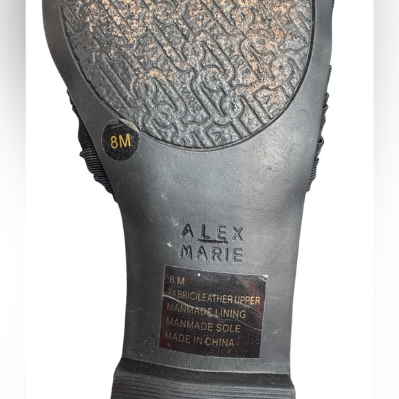 Alex Marie Black Dressy Gladiator Sandals Size 8M | Strappy Ankle Zip - Picture 4 of 10